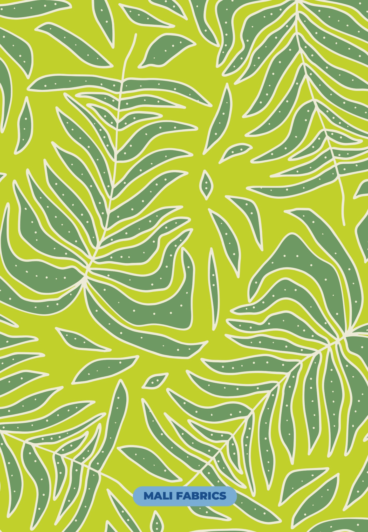 PADRÃO FOLHAS ABSTRATAS VERDES M565