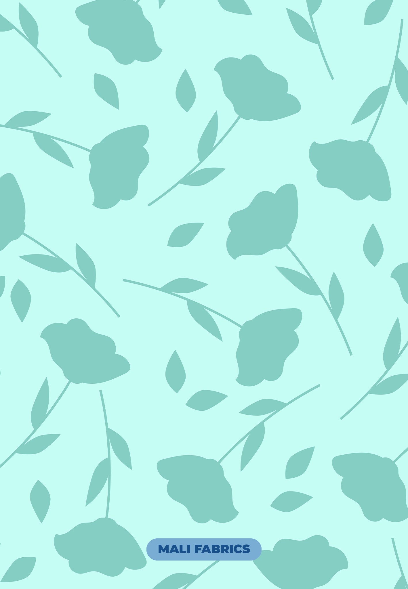 PADRÃO FLORES VERDE MENTA M05