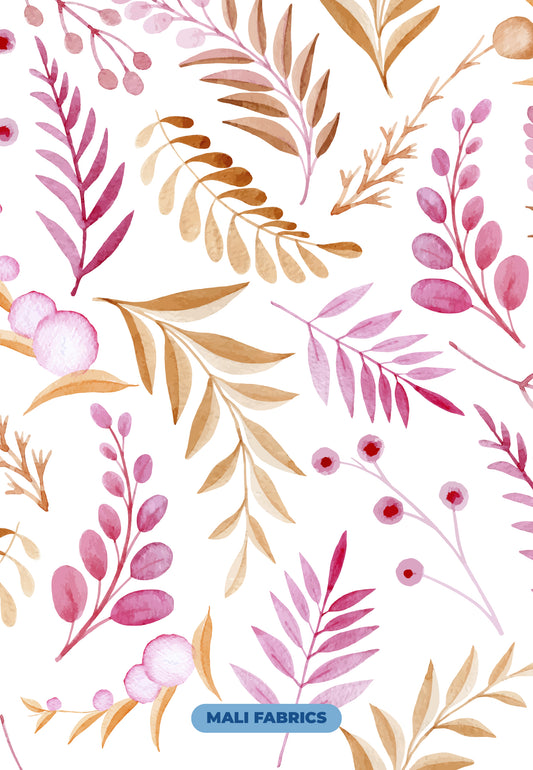 PADRÃO FOLHAS ROSA M268
