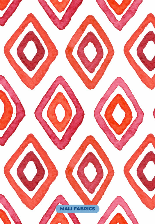 PADRÃO LOSANGOS ROSA E LARANJA M284